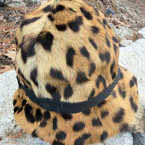 Vintage Leopard  REAL FUR Bucket Hat - Picture 16 of 16